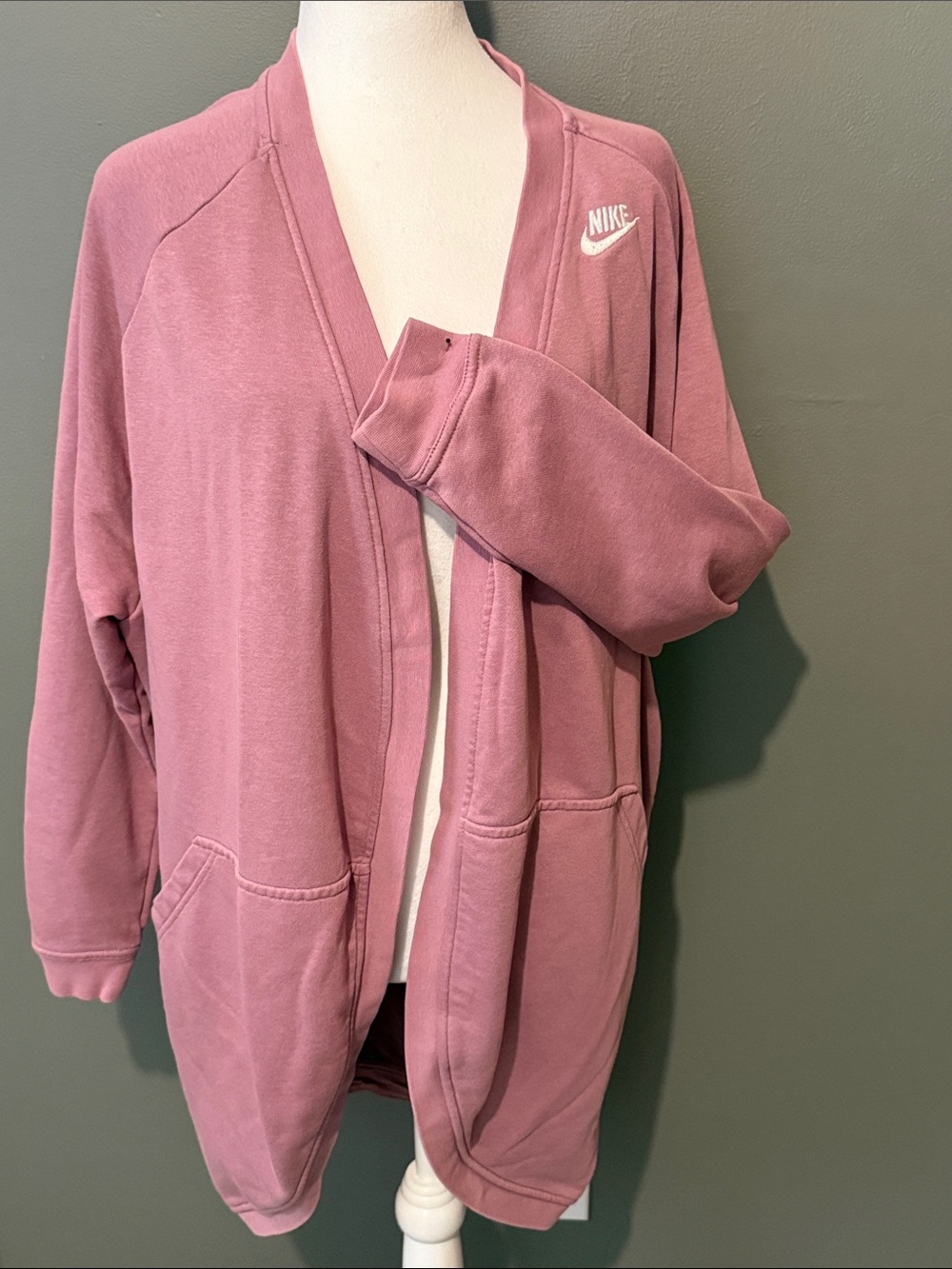 Nike Rally Club Women's Dusty Rose Open-Front Cardigan